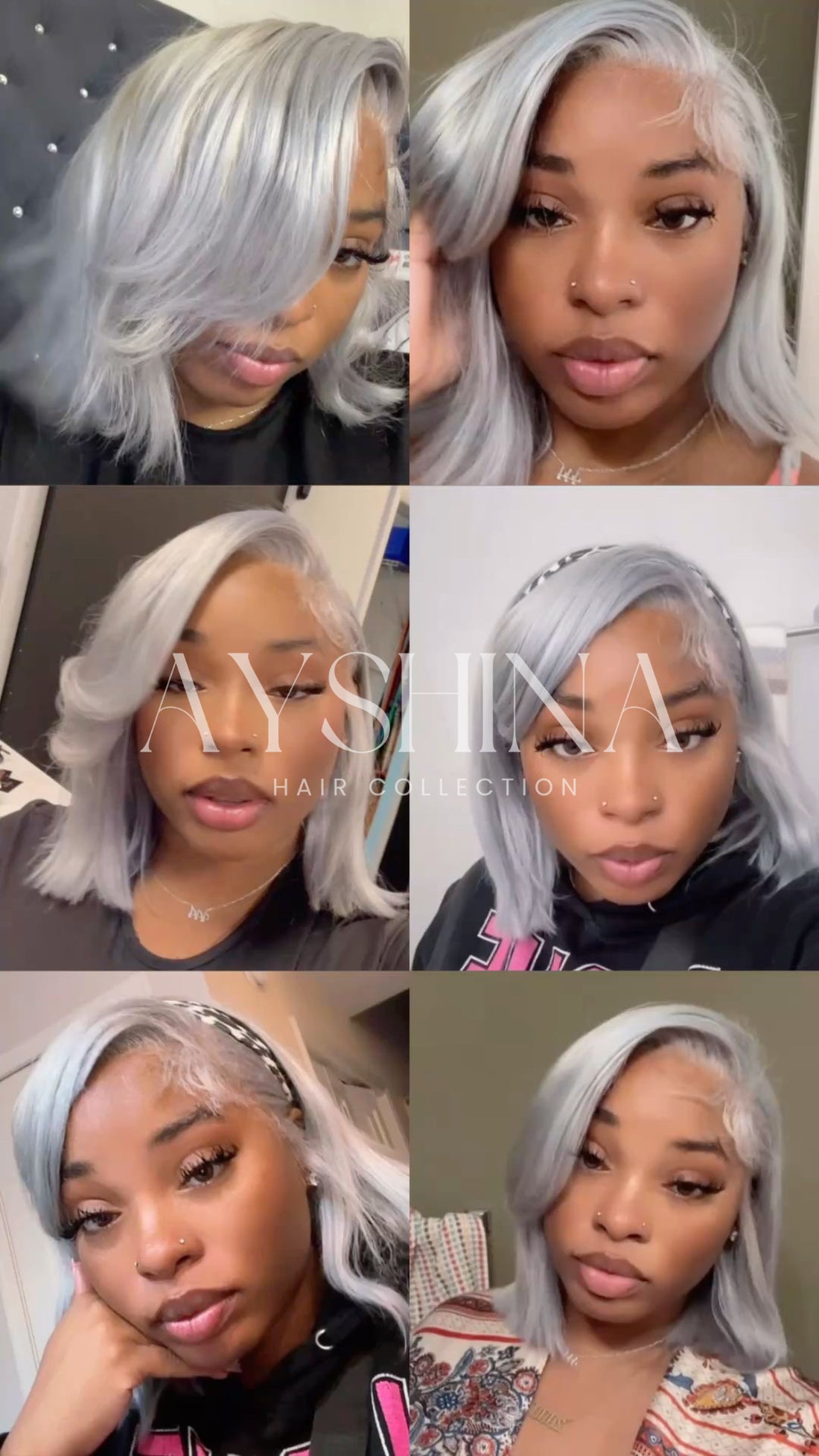 🩶 Grey Bob Wig Raw Hair Hd